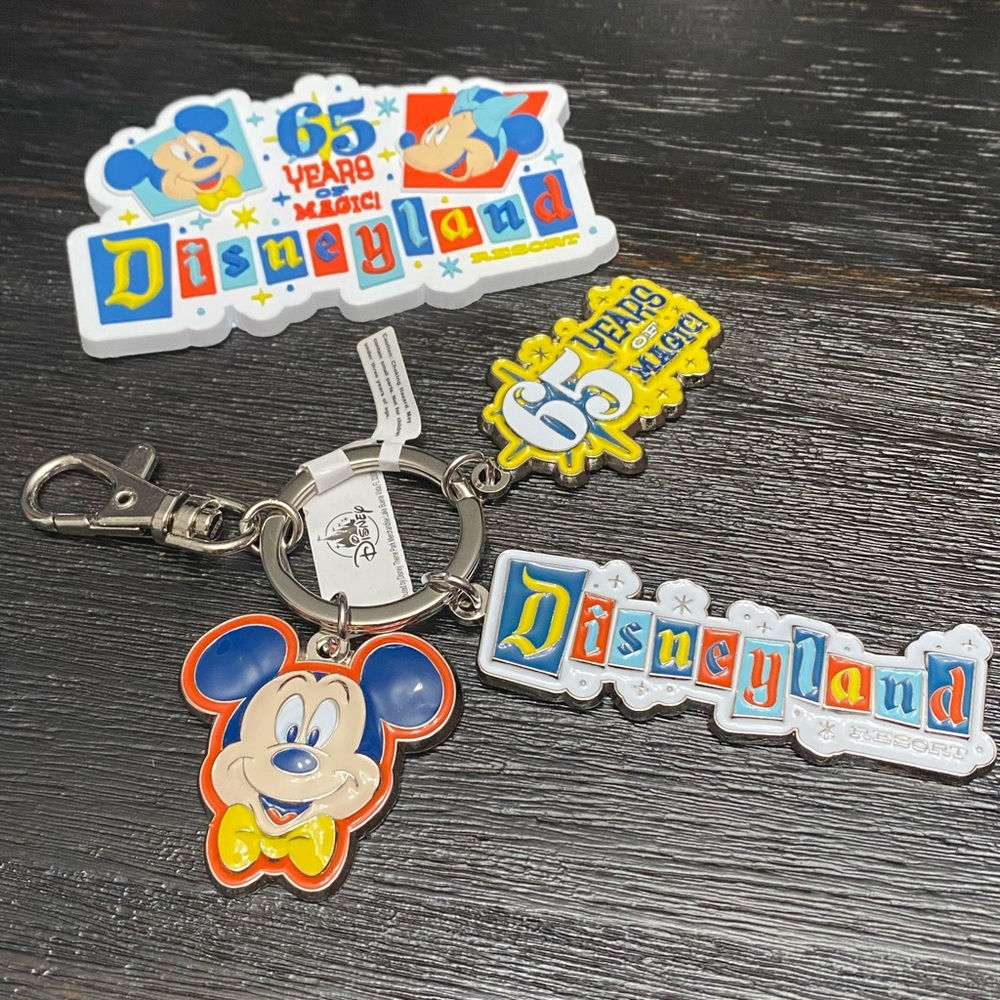 Disneyland 65th Anniversary Keychain and Magnet